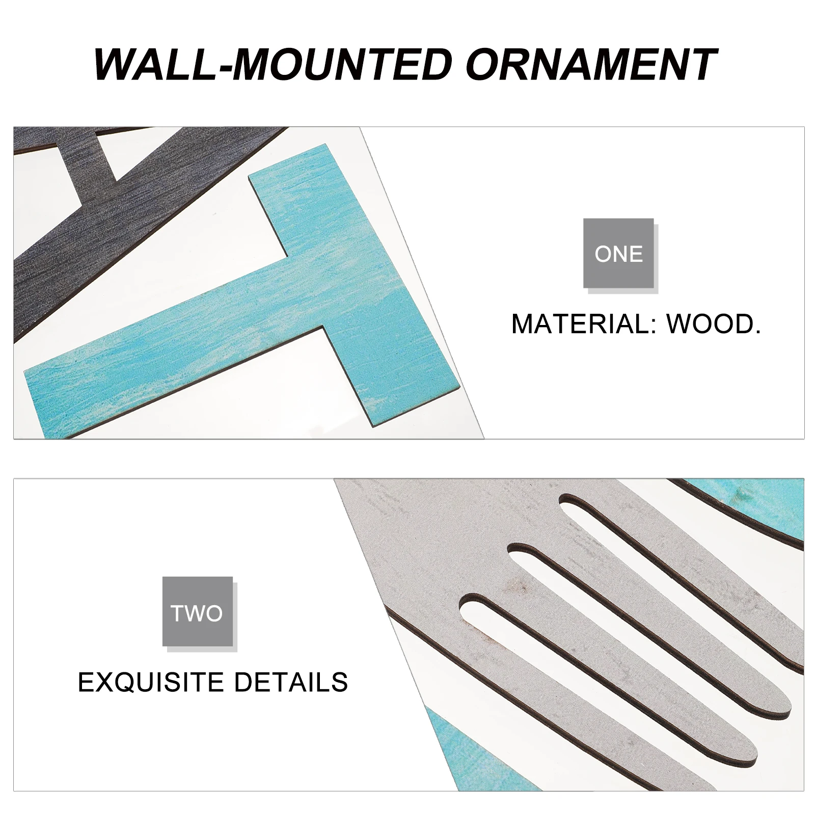 

5pcs Wall Decor Wooden Artware Home Decoration Wall-Mounted Hanging Pendant For Living Room Hotel Church Garden Gift Blue