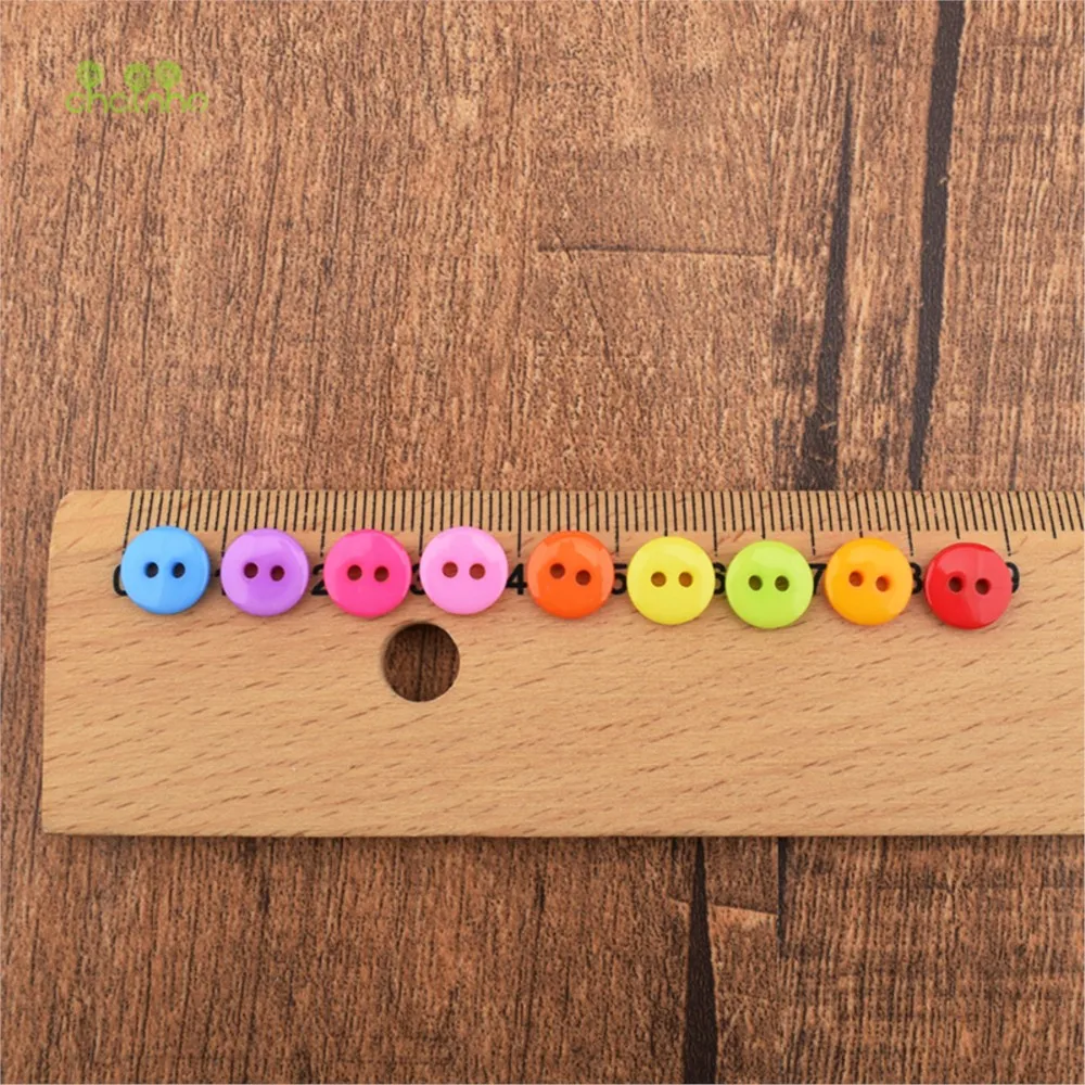 Chainho,Color Resin Buttons,2 Hole,Diameter 9mm,DIY Scrapbooking Patchwork Decorative Crafts & Home Decoration,600pcs/Box,B05