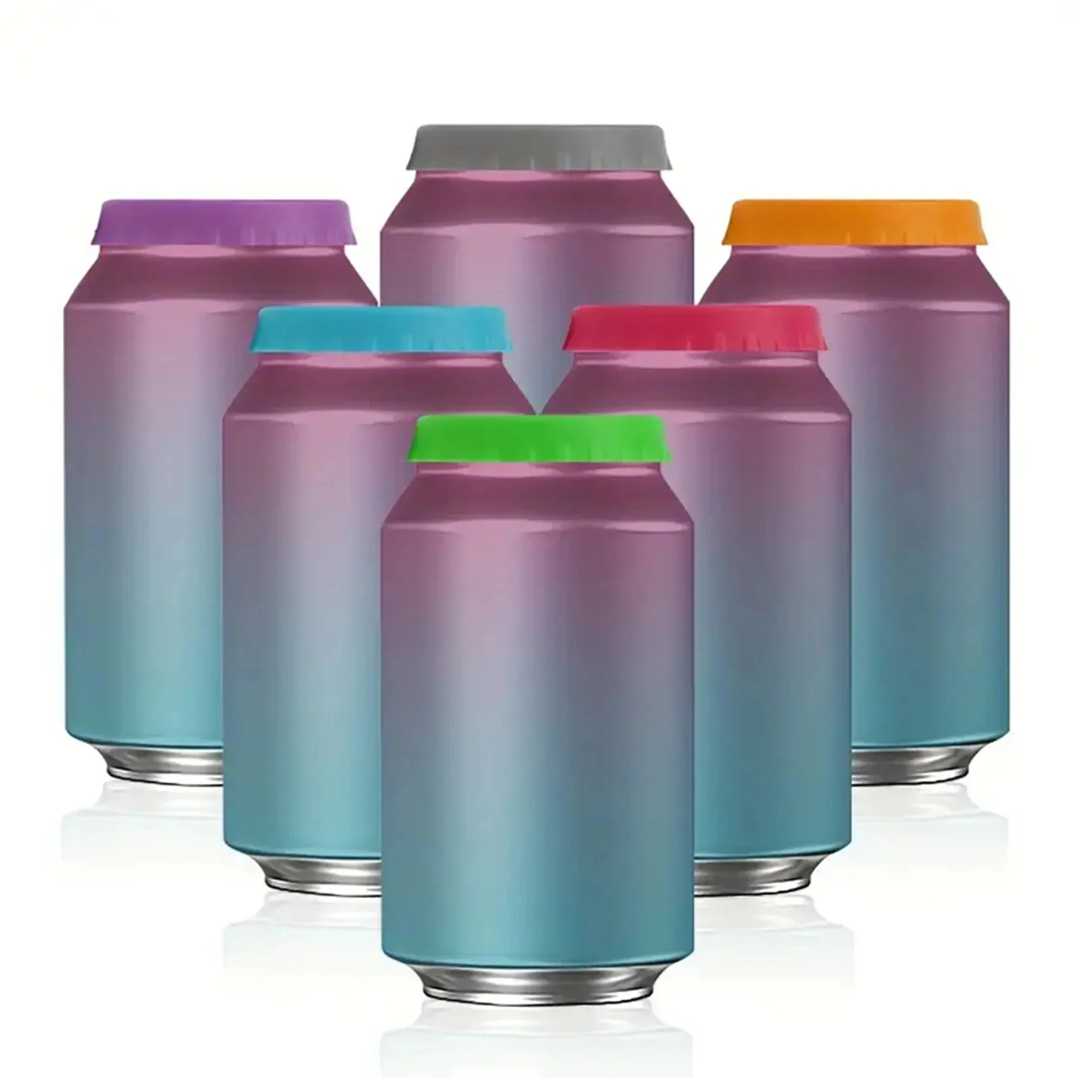 6 pièces-couvercle de canette en Silicone couvercle de soda couvercle de canette de bière étanchéité couvercle de cola étanche