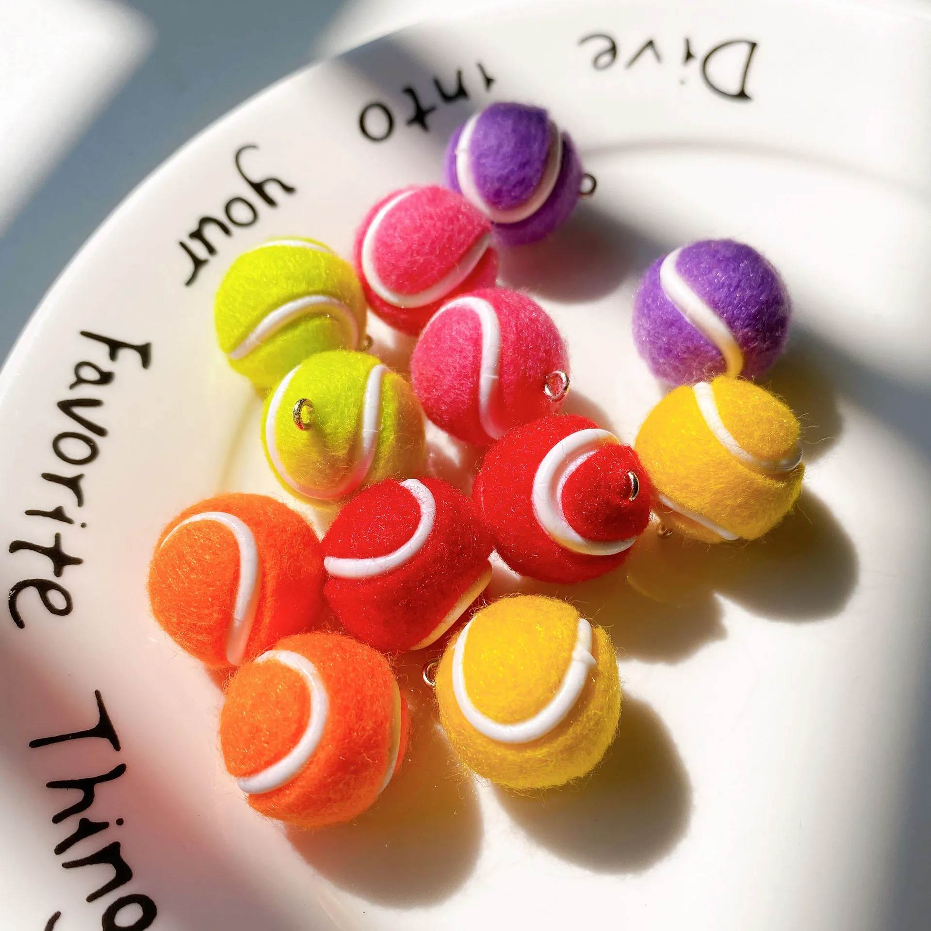 

10PCS Simulation small tennis, baseball, basketball, golf, keychain pendant, sports gift, DIY accessory accessories