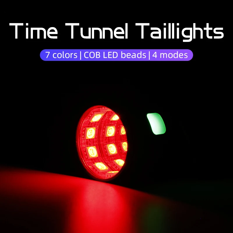 High Visibility Space-time Tunnel Bike Taillight Waterproof Long-lasting Safety Warning Light for Road MTB Night Cycling