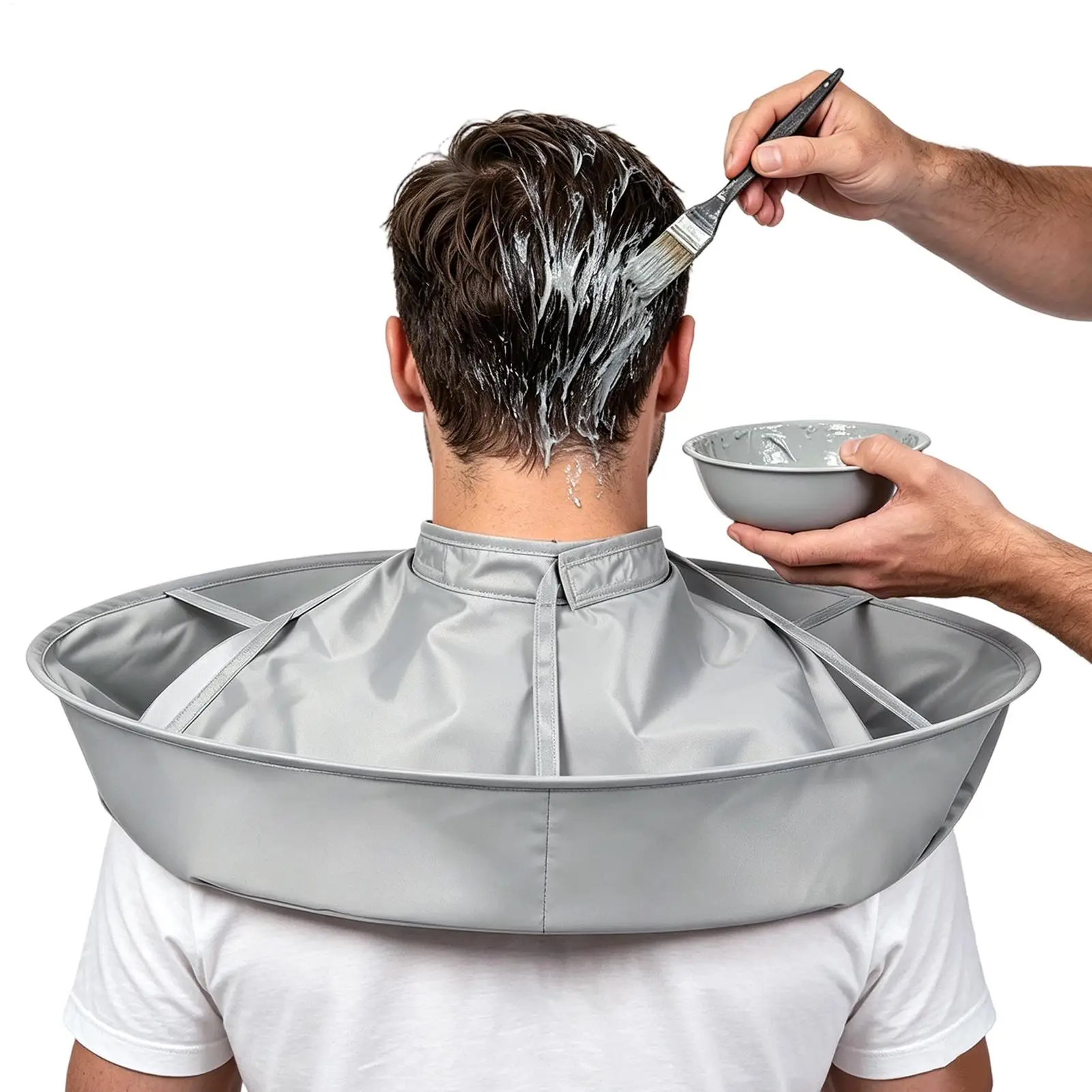 3D Breathable Hair Cutting Cape Built-In Hair Catcher Gr&oove Durable Barber Cape For Home Outdoor Haircut Keeps Clothes & Floor