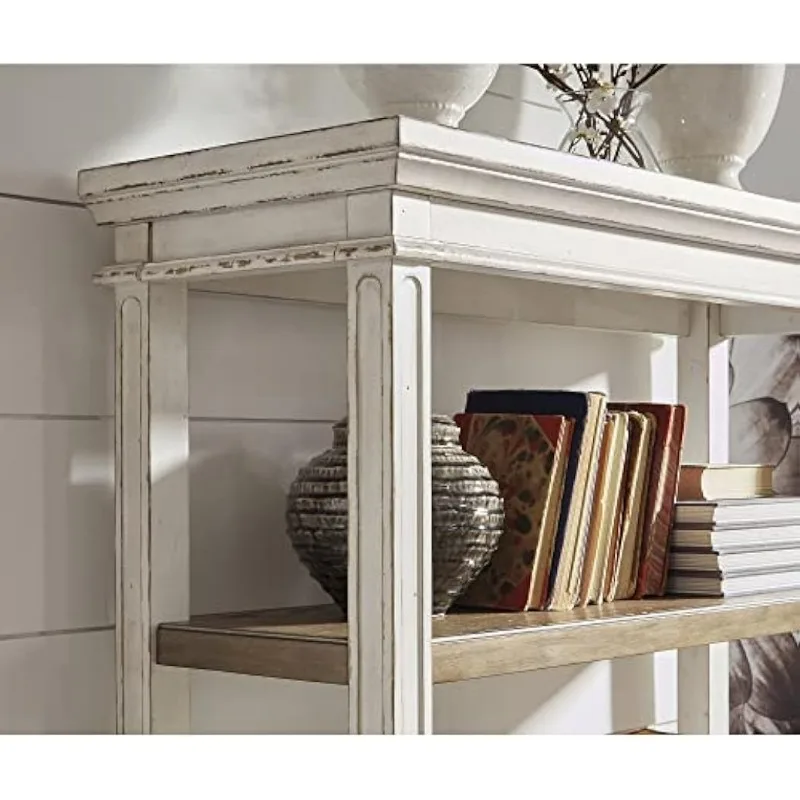 Realyn French Country 75" Bücherregal mit Schublade, Chipped White