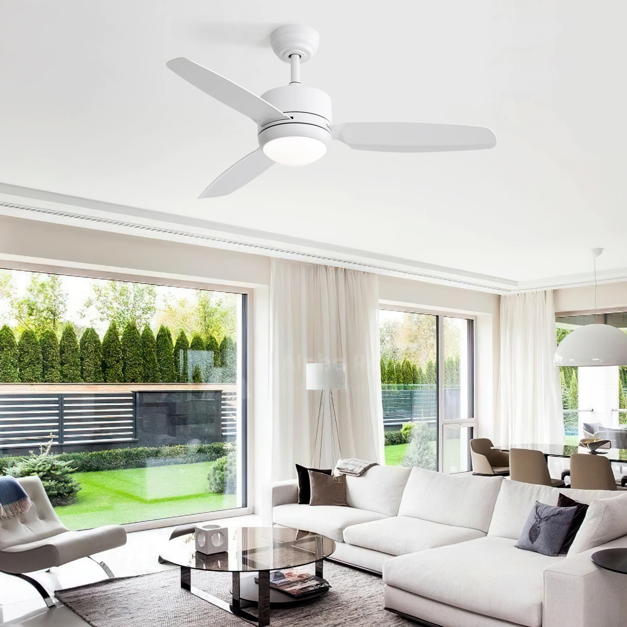 Sofucor Modern 46-inch ceiling fan with LED DC 6-speed high wind speed with remote control