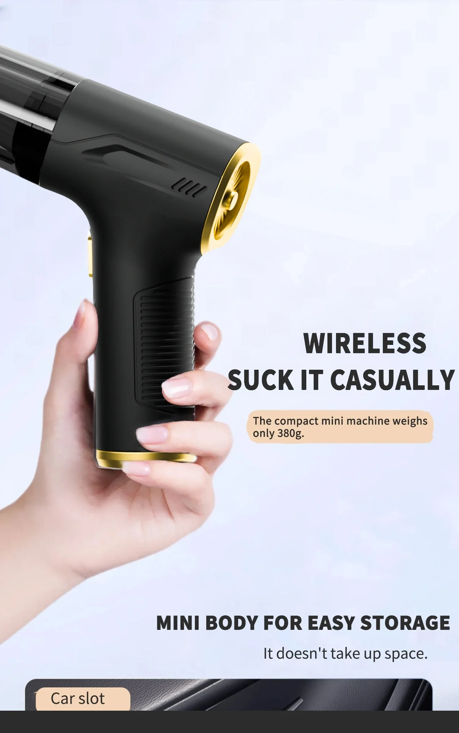CENRR 980000PA Mini Car Vacuum Cleaner Strong Scution Powerful Wireless Car Cleaner HandHeld Air Gun Portable Vacuum Cleaner
