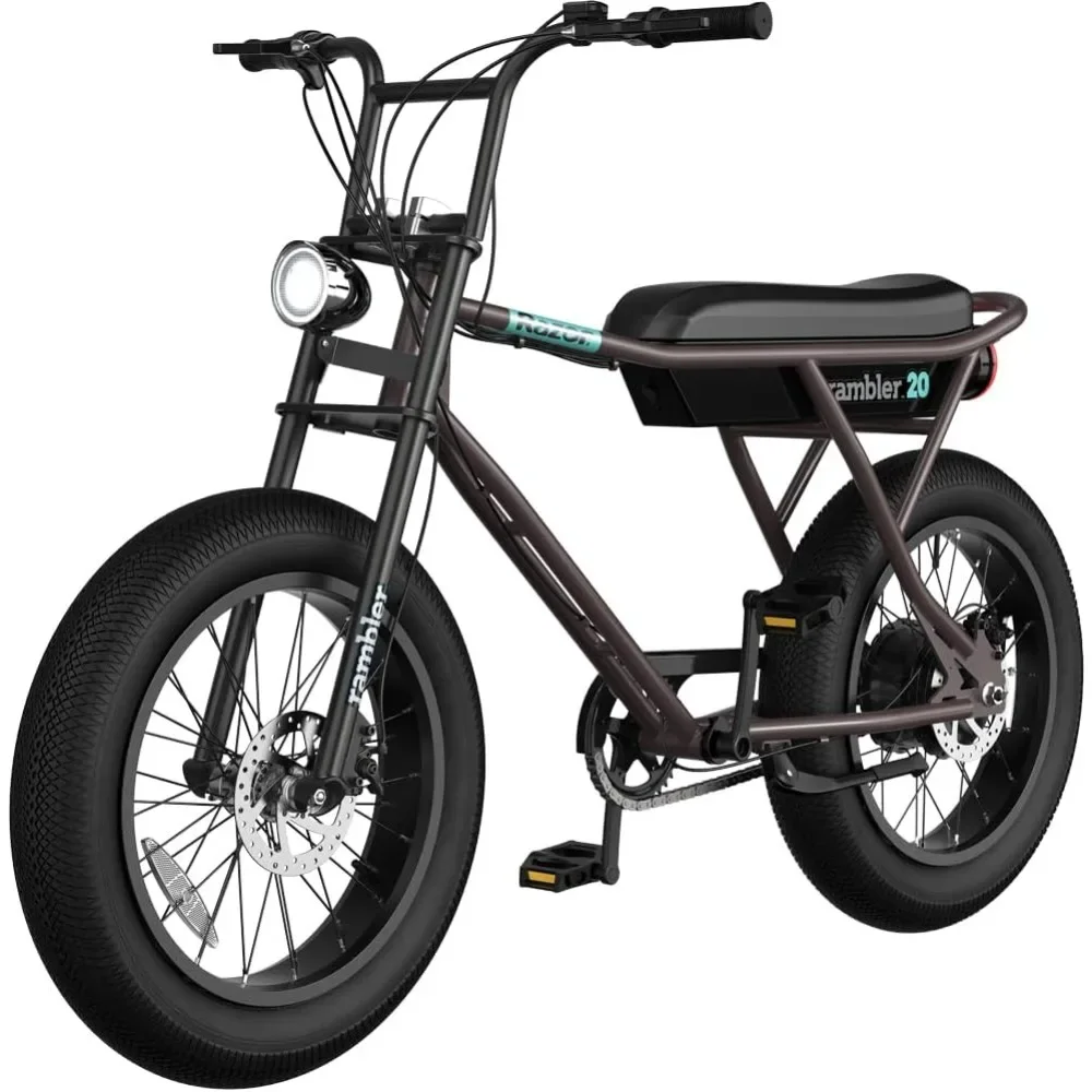 

Rambler 20 – Class 2 Adult Electric Bike with Retro Style, Up to 19.9 MPH, Up to 16.6 Miles of Range, 500-Watt Rear-Wheel Hub