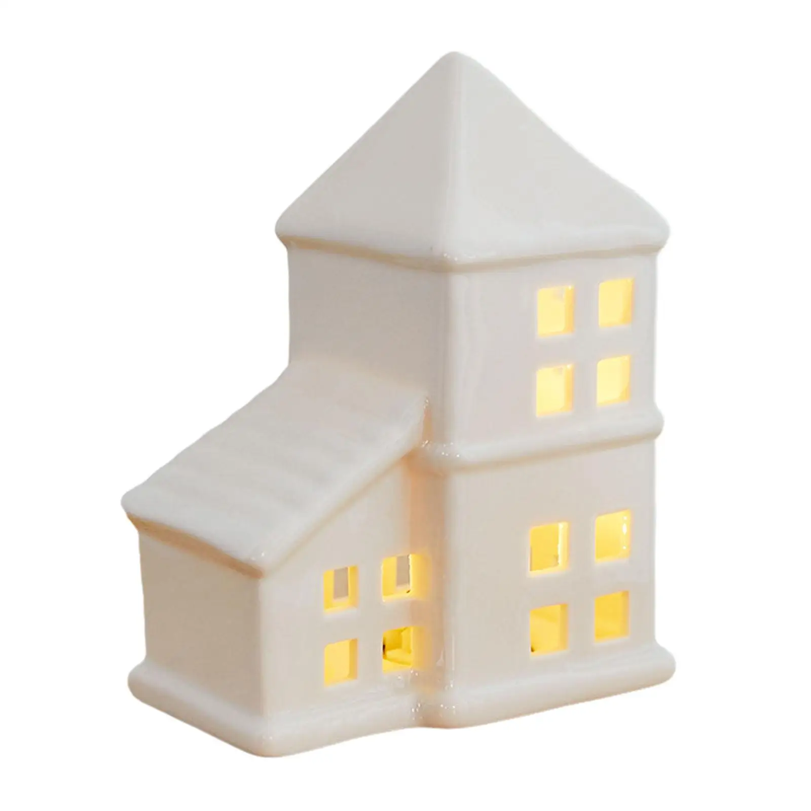 Christmas Village Lighted Collectible Rustic Miniature Landscape Christmas Decorations for Holiday Bedroom Desk Shelf Farmhouse