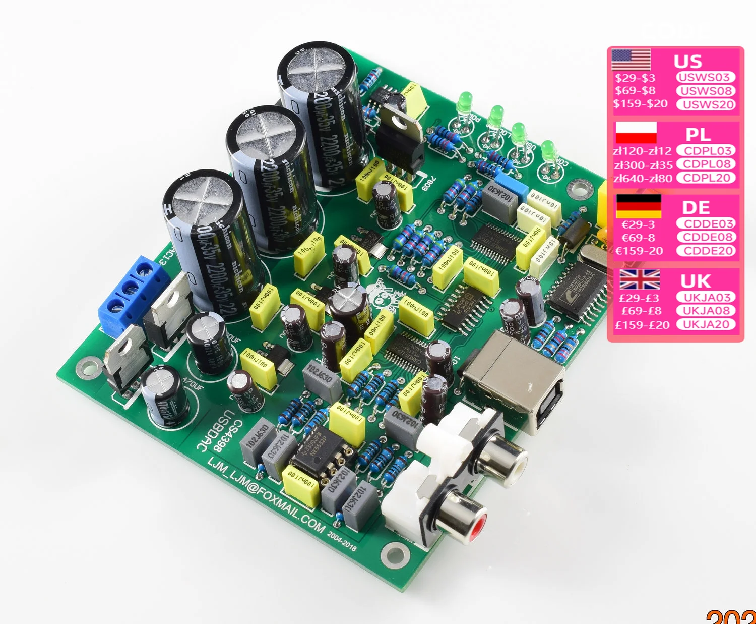 Nvarcher CS4398 DAC with USB Coaxial 24/192K Decoder