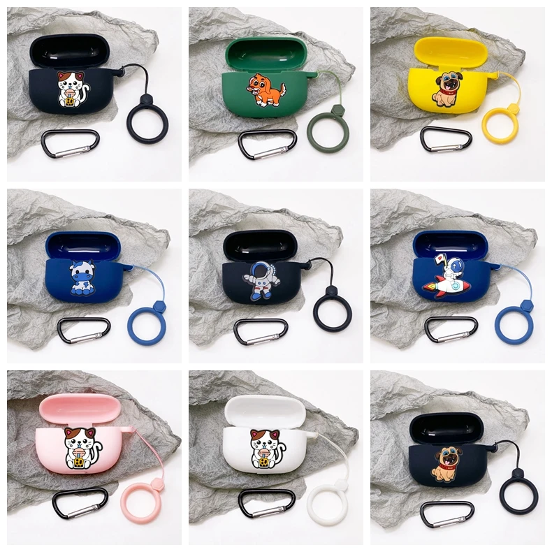 Cartoon Case for OPPO Enco air/air2 Case Cute Anti-drop Ring Silicone Earphone Cover lovely cover fudna for OPPO Enco air2 cover