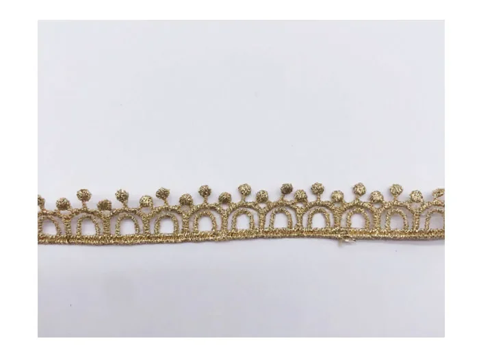 Width:1.2cm (0.48 Inch) Delicate Lace Gold Color Laces for Garment Sewing Decoration (ss-1007)