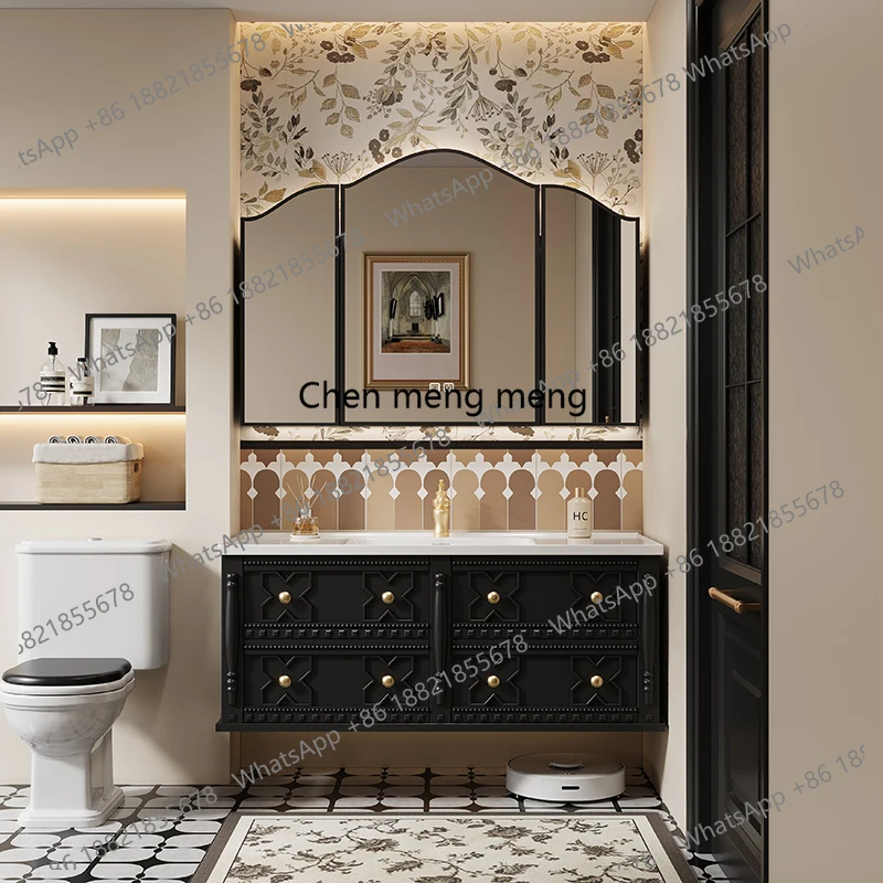 Gabinete de Baño Moderno con Espejo Estético, Gabinete Flotante Vintage para Baño, Gabinete Flotante de Lujo, Muebles Modernos