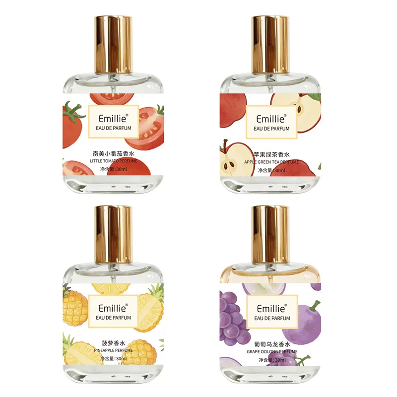 Russia Hot Selling Floral Fruity Perfume 30ml Apple Grape Pineapple Tomato Fresh Natural Eau De Toilette Women Allure Fragrance