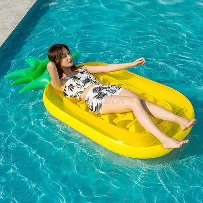 Eggplant and pineapple swim ring for adults Fruit lemon watermelon floating bed for adults Aerated floating row for children