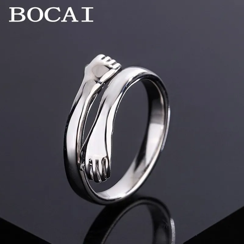 

BOCAI S999 Серебряное ювелирное кольцо с крестом для мужчин и женщин, ретро-геометрия, новое романтическое кольцо для пары