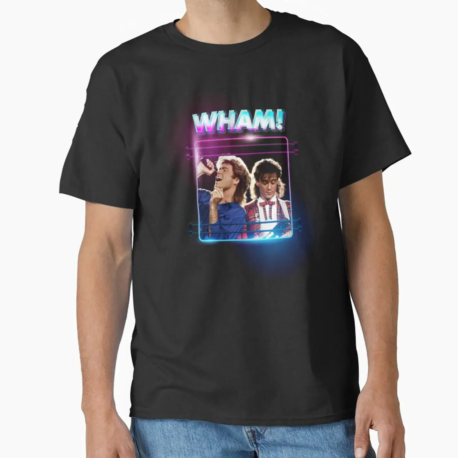 Wham Retro Neon designed and sold by jlyzoethorne vintage Washed homme streetwear graphic Unisex fashion Versatile Breathable