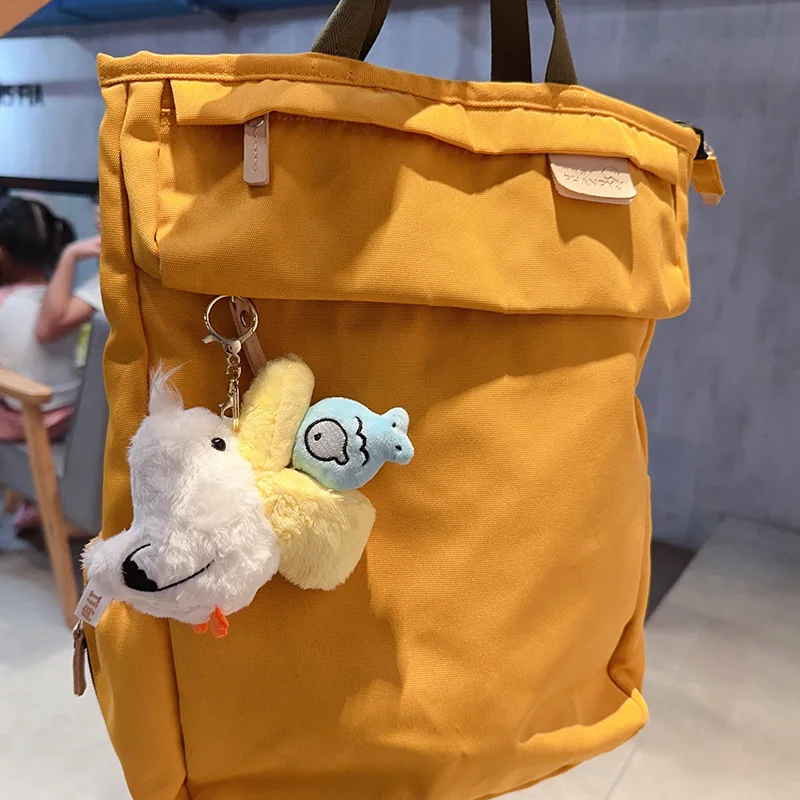 Cartoon Couple Pelican Plush Doll Toy Keychain Girls Cute Animal Doll Pendant Bag Backpack Decoration Small Charm Birthday Gift