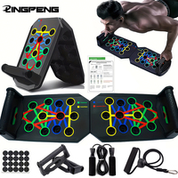 Portable Multifunctional Push-up Board Set With Handles Foldable Fitness Equipment For Chest Abdomen Arms And Back Training