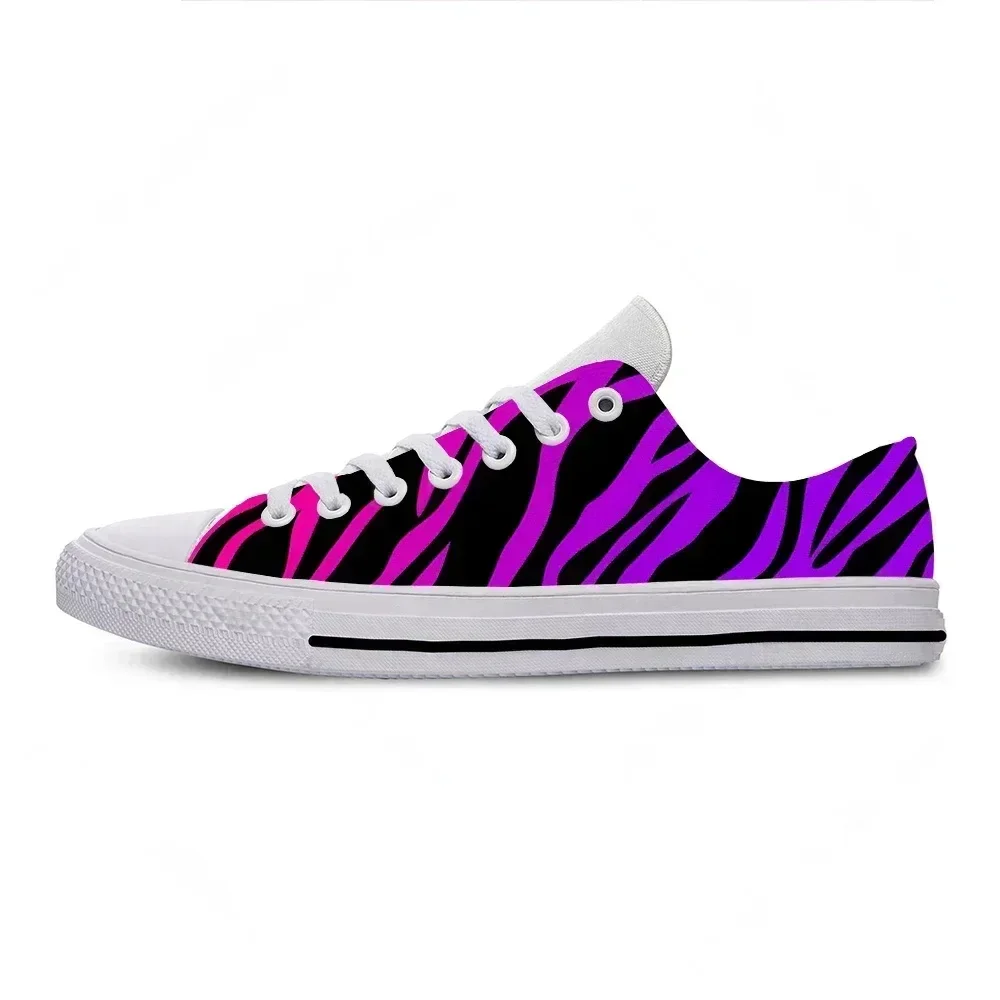 

Summer Zebra Print Stripe Cute Funny Casual Shoes Low Top Latest Board Shoes Lightweight Breathable Female Men Women Sneakers
