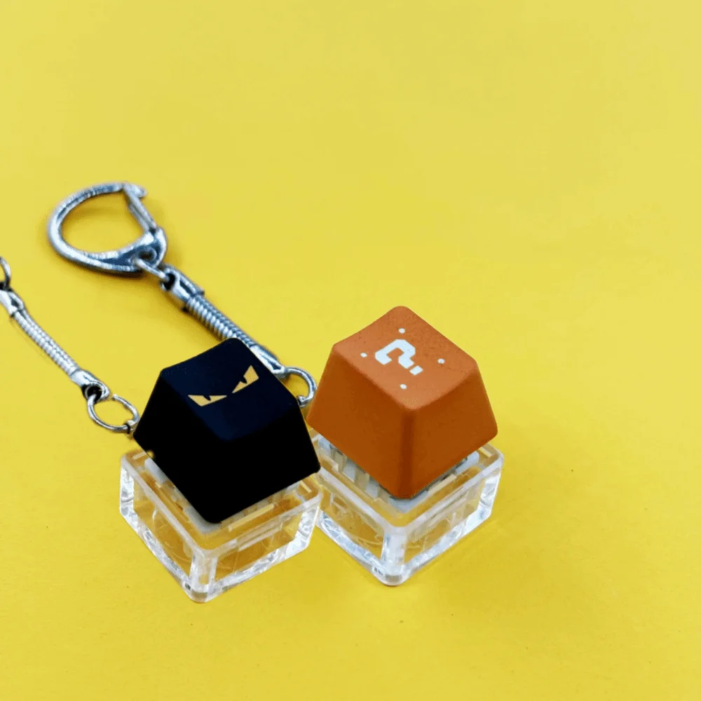 2 pièces nouvelle éclairage Fidget porte-clés bricolage jouet soulagement du Stress clavier Anti-anxiété en plastique presser Keycap jouet fête