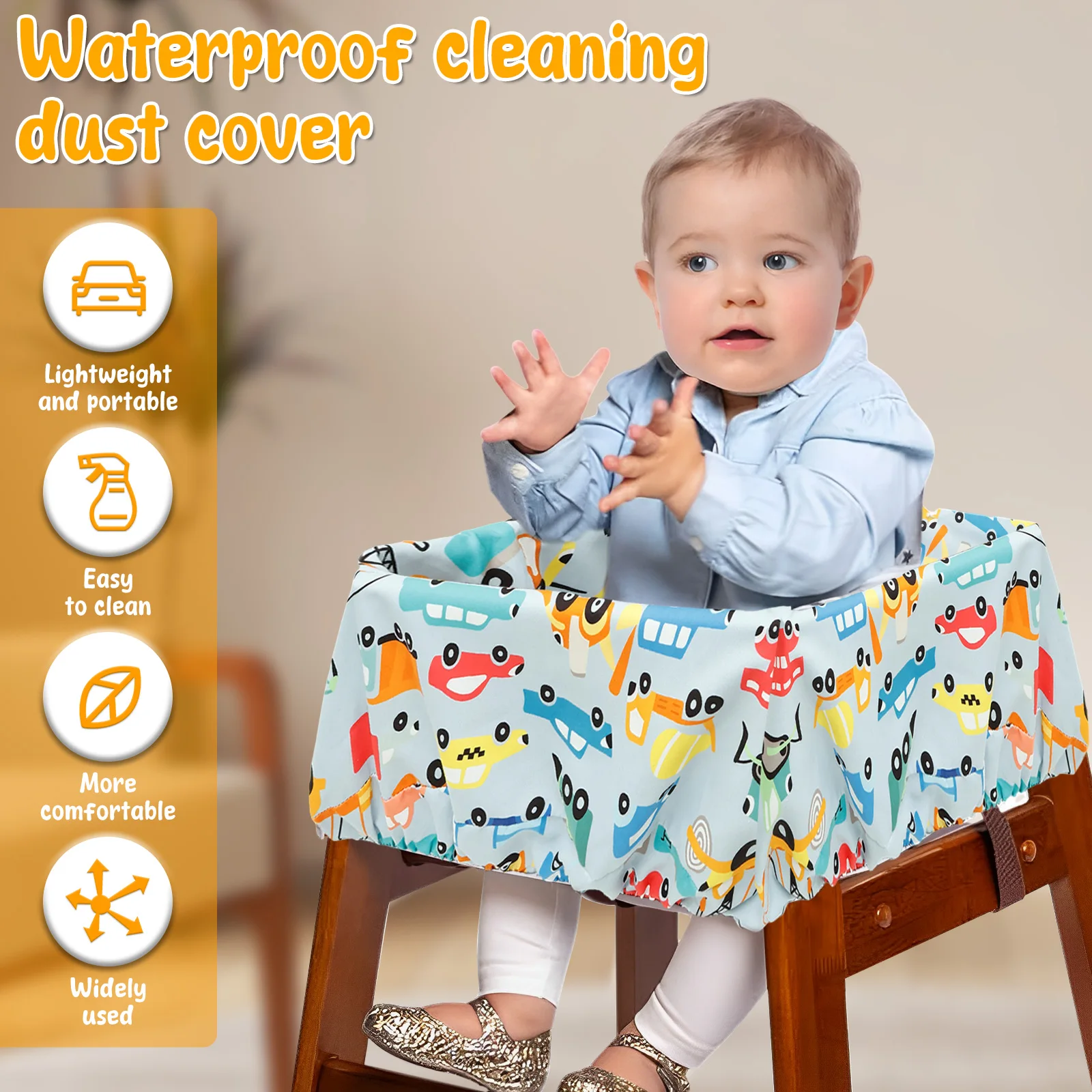 Carton Style Shopping Trolley Seat Cover Waterproof Soft Comfortable Baby Safety Cart Cover for Highchairs Toddler Infant Carts