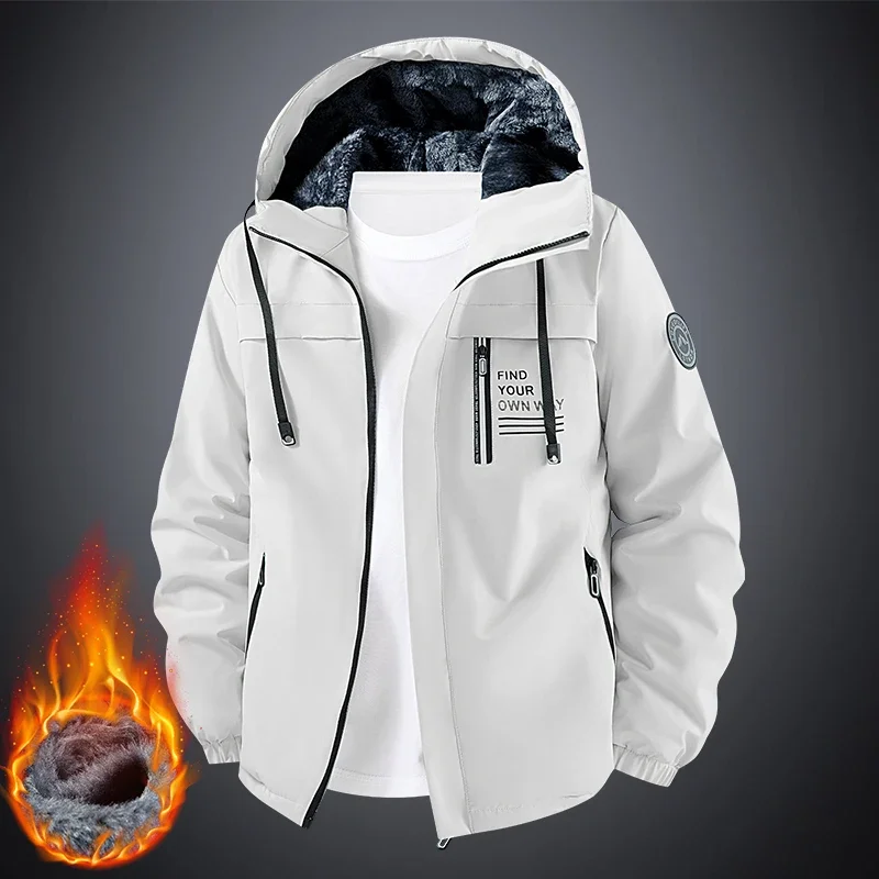 Autumn Winter Men's Outdoor Leisure Thick Warm Jacket Outdoor Running and Fitness Windproof Breathable Cotton Charging Jacket