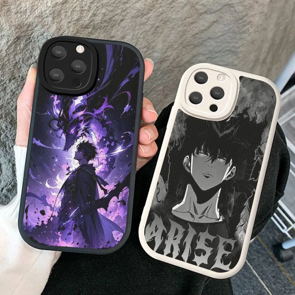 

Hot Classic S-solo L-leveling Anime Phone Case Hard Leather For IPhone 16 15 14 13 12 Mini 11 14 Pro Max Xs X Xr Plus Fundas