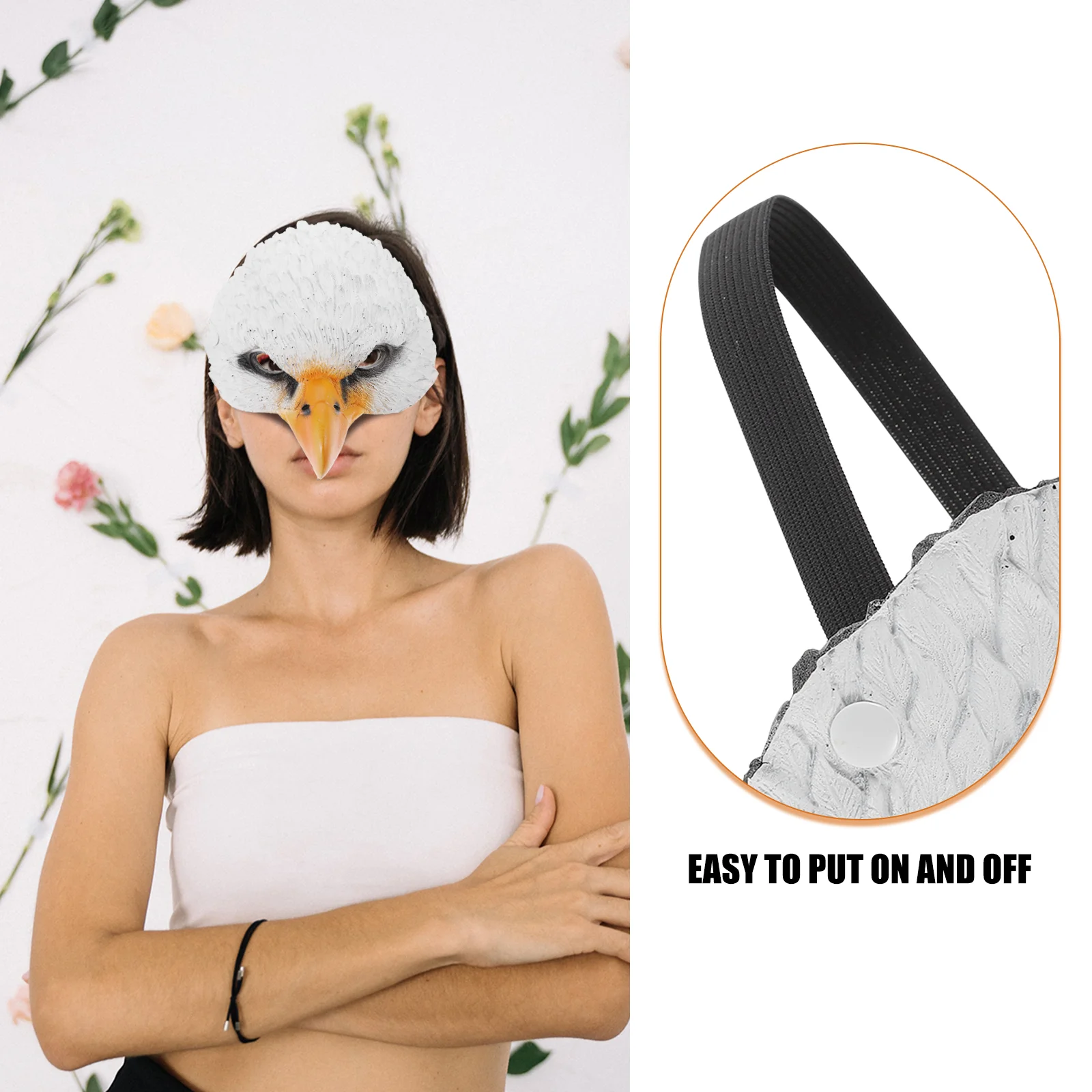 Eagle Mask Party เครื่องแต่งกายอุปกรณ์เสริมคอสเพลย์ Masquerade Bird ฮาโลวีนเครื่องแต่งกายสําหรับชาย Beak Pu Face Half Man