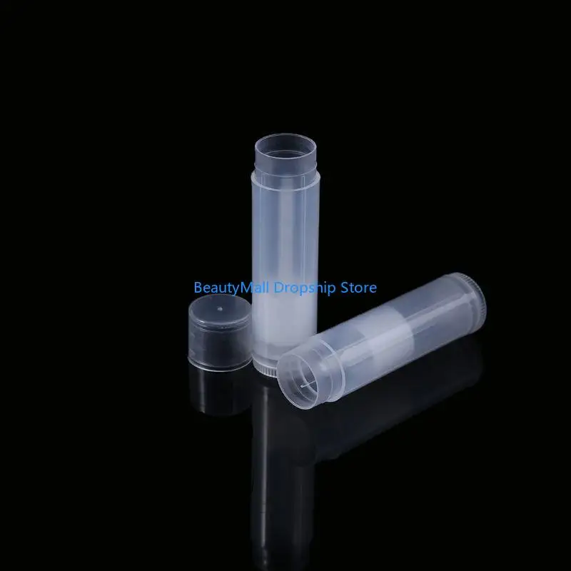40JD 50PCS 5ML เครื่องสำอางค์ Empty Chapstick ลิปกลอสลิปสติกบาล์ม + คอนเทนเนอร์หมวก