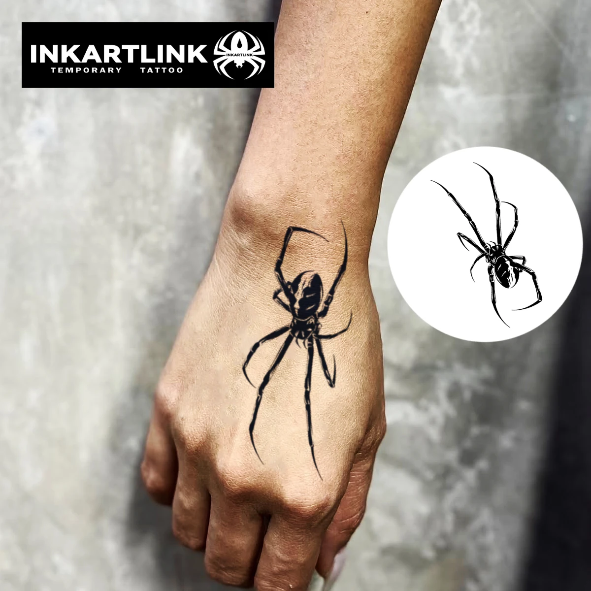 Spider  temporary tattoo sticker, waterproof magic tattoo, lasts to 15 days fake tattoo, semi permanent tattoo