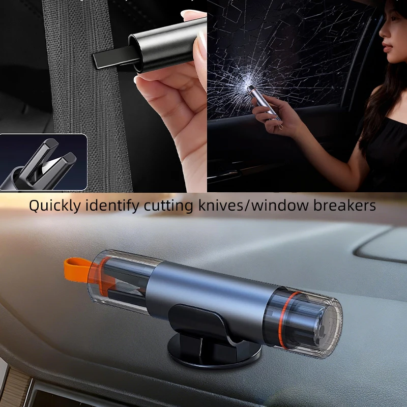 2-in-1 Car Safety Hammer Emergency Window Breaker Seat Belt Cutter Escape Rescue Tool Compact Glass Shatter Device Car Accessory