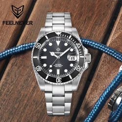 TERAMI New 40MM Luxury Business NH35 Mechanical Watches For Men Auto Date 30Bar Sapphire Mirror Stainless Steel C3 Green Light