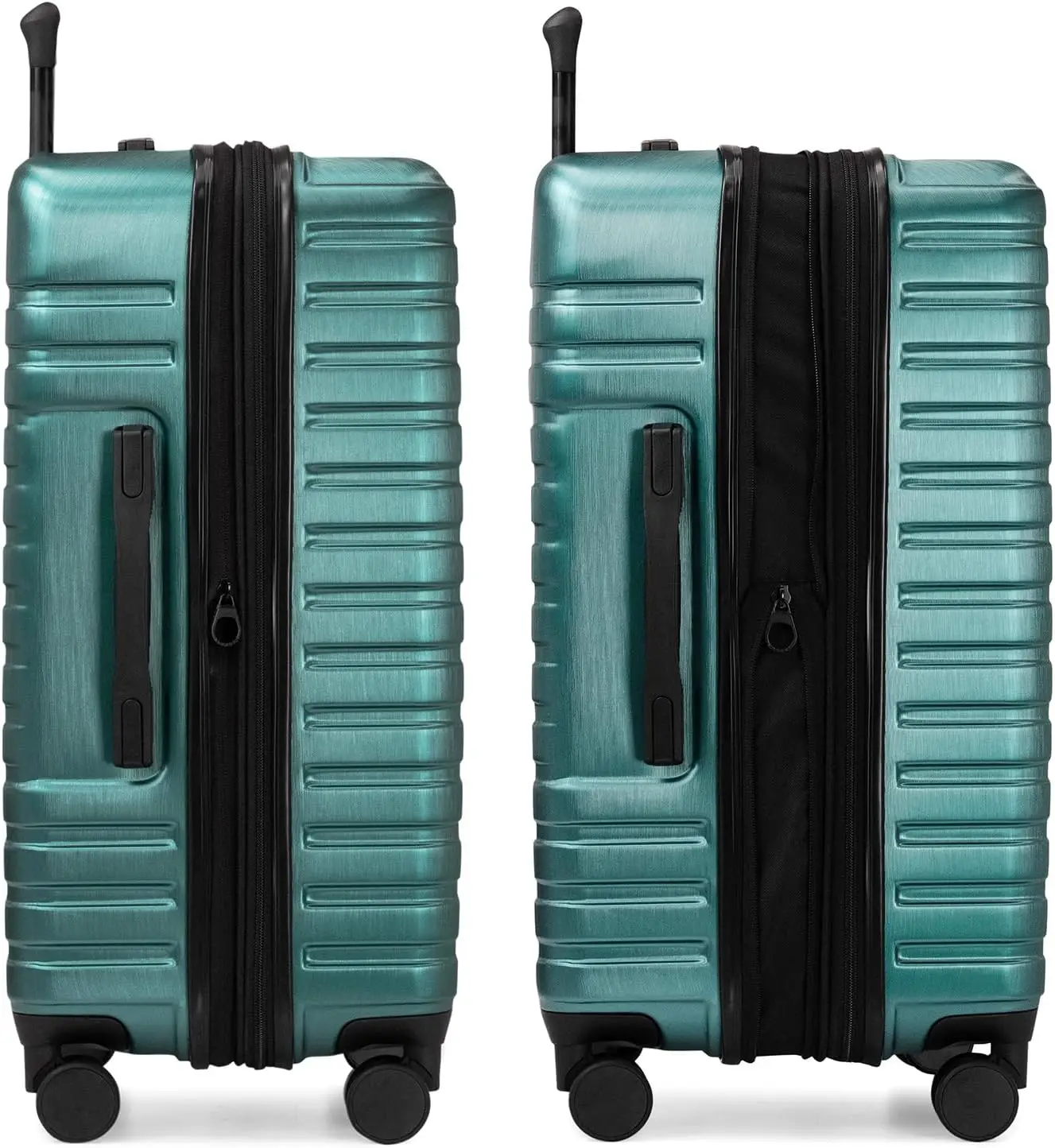 EUA viajante Boren-policarbonato Hardside robusto mala de viagem, bagagem com 8 rodas Spinner, alça de alumínio, Teal, 3 pcs