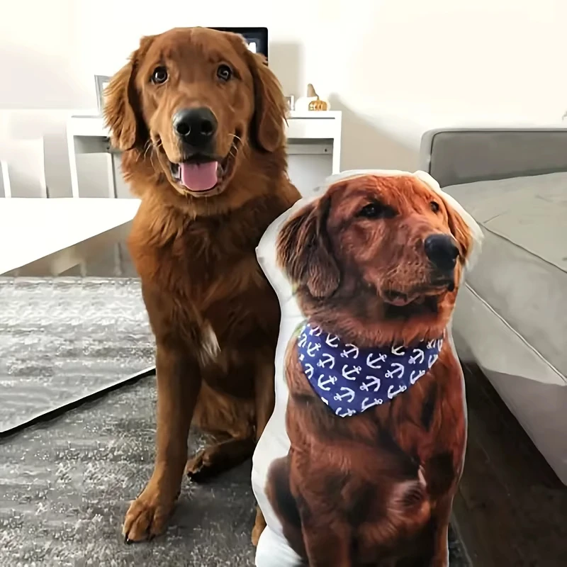 Custom Pet Photo Shaped Pillow Single Sided Print Personalized Upload Dog Cat Picture Velvet Cushion Memorial Gift 6 Sizes