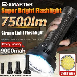 8LED/31LED/55LED High Bright Strong LED Flashlight Powerful 7500lm Tactical Torch Rechargeable Camping Fishing Hunting Lantern