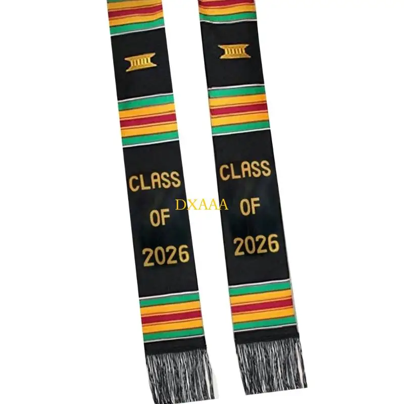 DXAA Class of 2026 Graduation Stole Double Layered Fringed Shawl Award Ceremony Sash - view 4