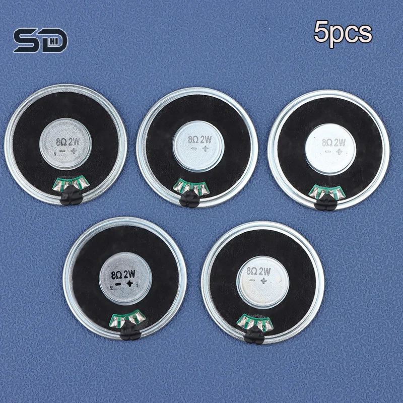 5Pcs 2W 8R Speaker Mini Ultra-thin Horn Speaker Diameter 40MM 4CM, 2 Watt 8 Ohm Loudspeaker For Arduino