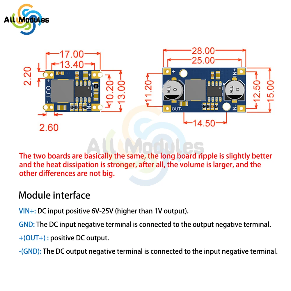 DC 30V to 5V Buck Converter Mini Voltage Regulator Board DC 6-30V Step Down to 5V 9V 12V 3A Power Supply Stabilizer Module