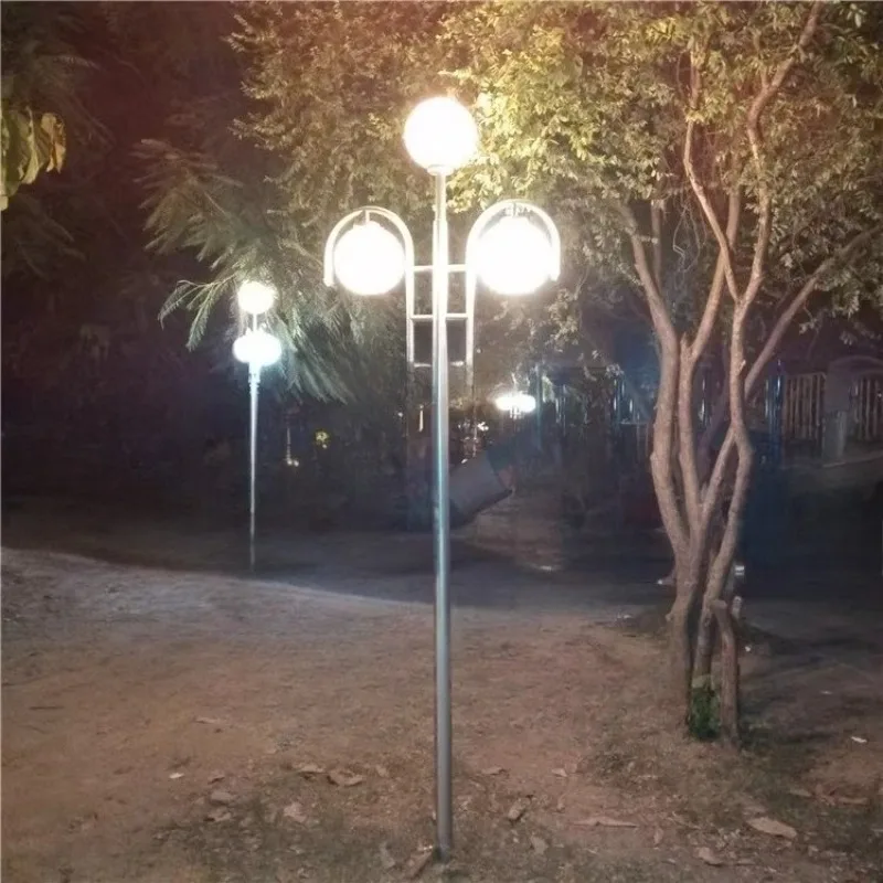 

Открытый парк с высоким столбом из нержавеющей стали, светодиодный уличный фонарь во дворе, квадратный светильник для виллы общественного сада, инженерное освещение двора l