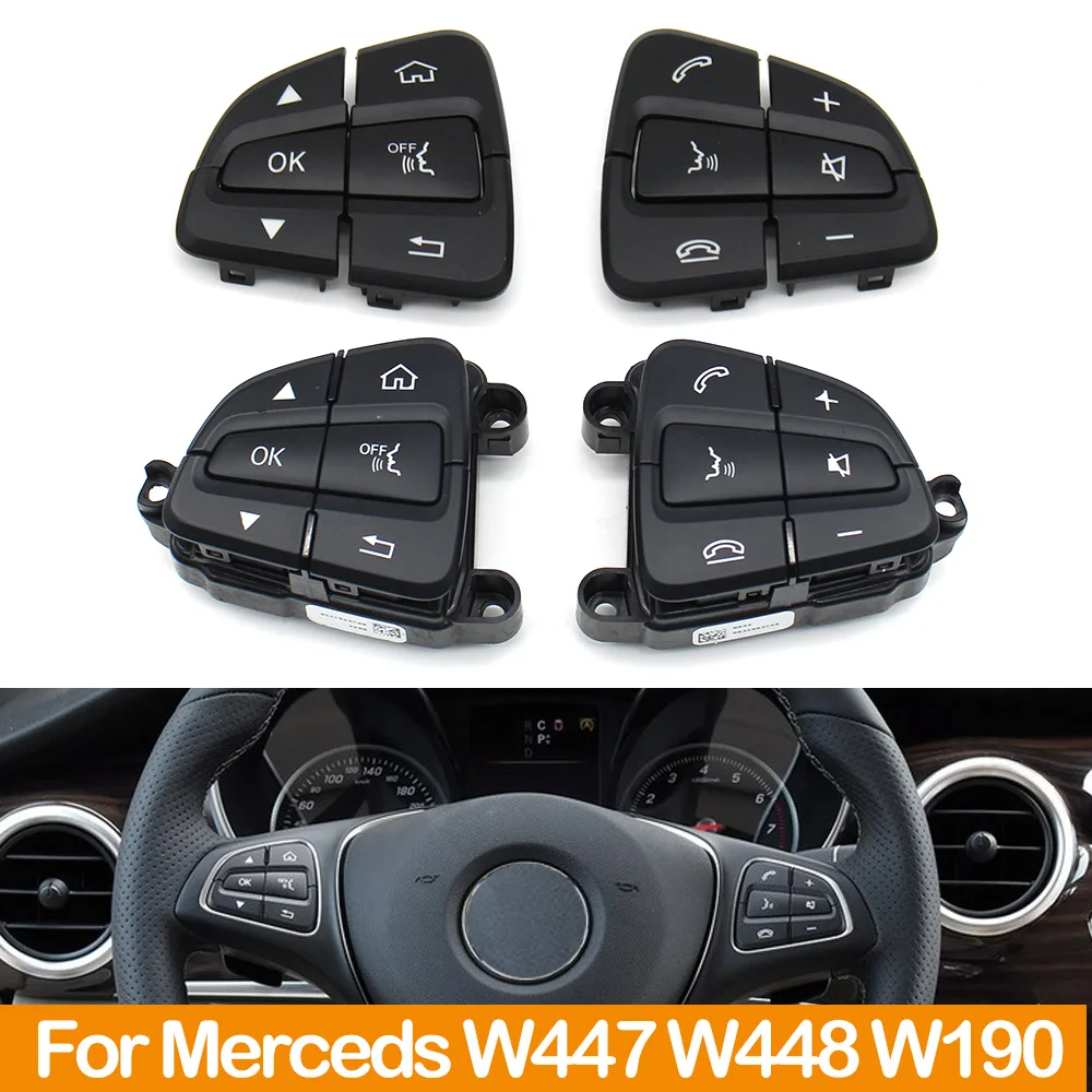 Car Steering Wheel Keys Multi-Function Menu Control Switch Button Assembly For Mercedes Benz V Class W447 W448 AMG GT W190