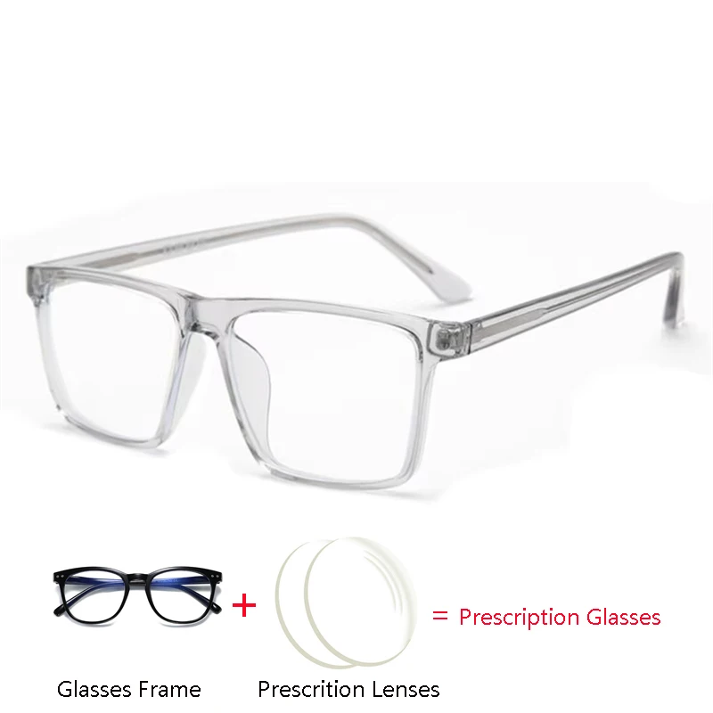 

TR90 Overized Square Diopter Eyeglasses Women Men Anti Blue Rays/Photochromic/Hyperopia/Nearsighted Customized Optical Spectacle