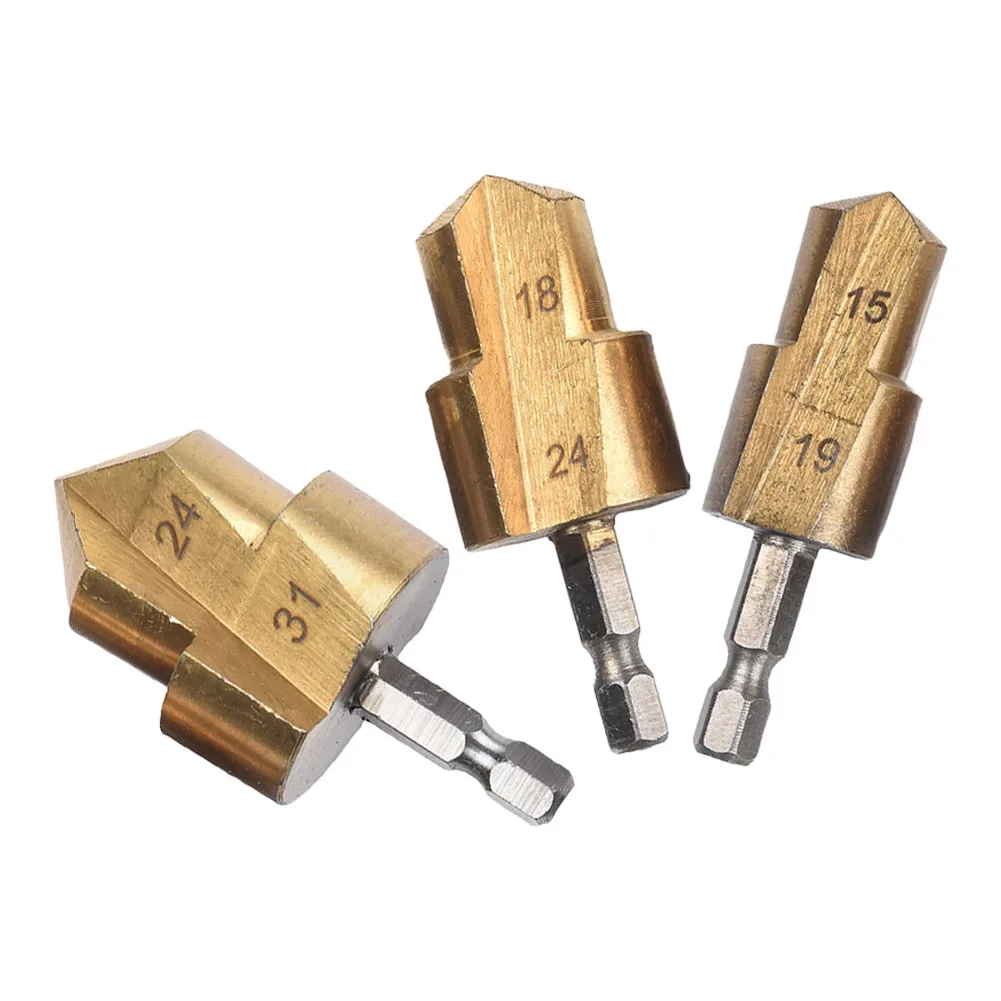 

Hex Shank Water Pipe Tool Hexagon Shank Drill Water Pipe Connection Full Open Process HSS Material Stable Clamping