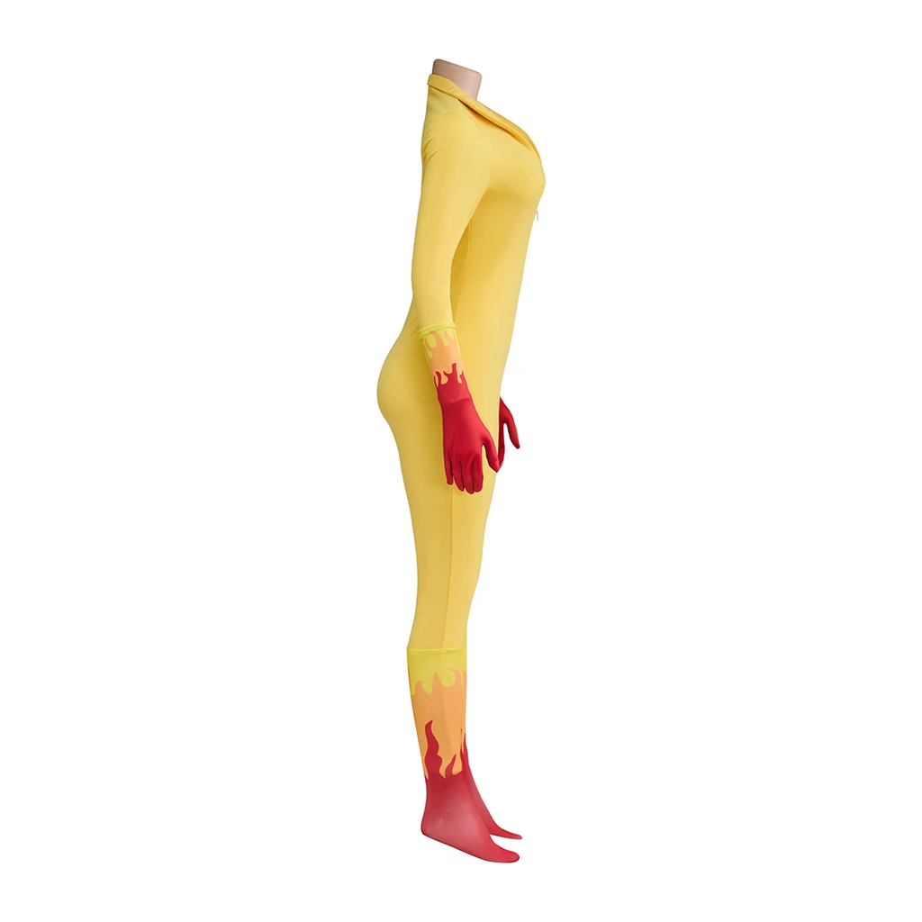 أزياء أنيمي أنجليكا التأثيرية للنساء فانتازيا أصفر عميق على شكل حرف V بدلة قتالية للهالوين بدلة خارقة لحفلات الكرنفال #4