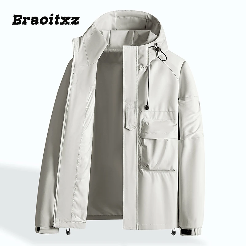 

New Men Spring Autumn Fashion Casual Outdoor Sprots Camping Windproof Waterproof Jacket Coats Men High Quality Hooded Jacket Men