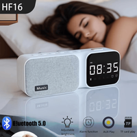 HF16 3 in 1 BT 5.0 Hands Free Calls Wireless Soundbar Play Music FM Radio Alarm Clock LED Display Hifi Stereo Wireless Speaker