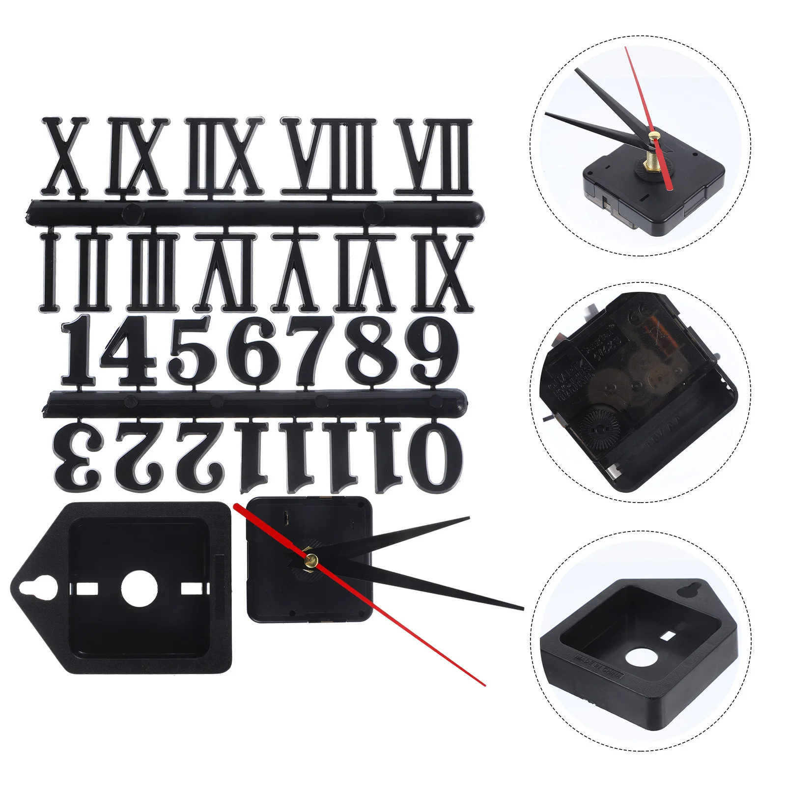 

1Set Clock Mechanism Operated DIY Wall Clock Kit with Numbers Replacement Parts for Repair and Custom Design