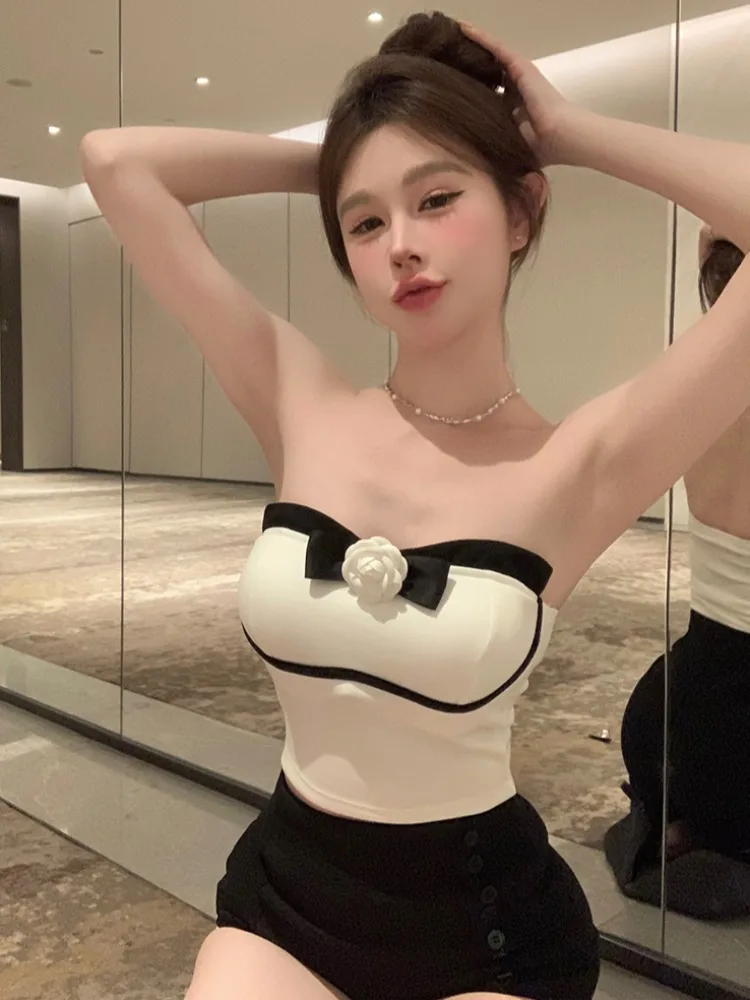 

Sexy Slim Fit Camisole Top Women's Outerwear Short Strap Vest Underwear Pad Girls Commute Style Simple Design Casual Wear