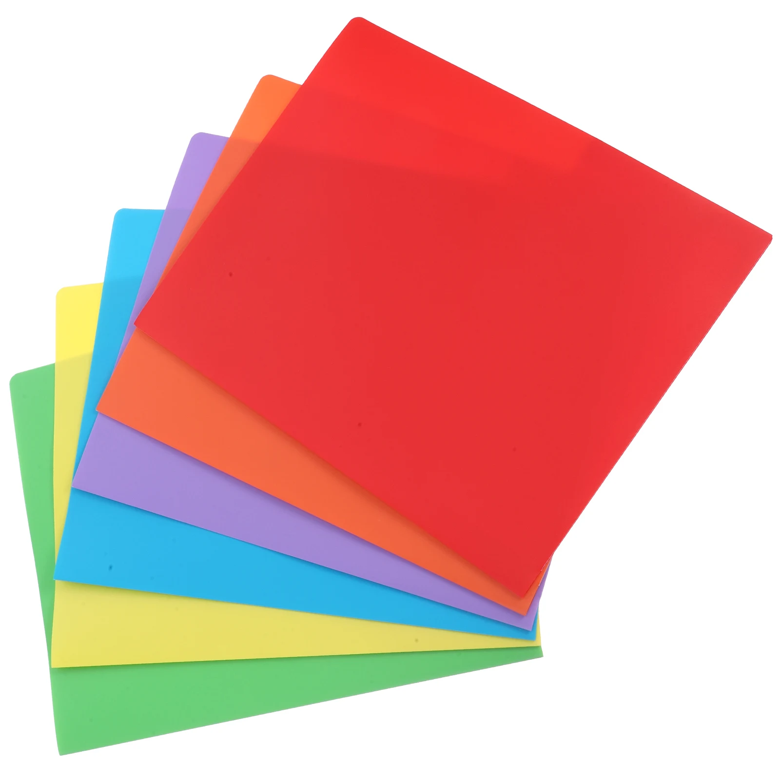 

6pcs File Folders Colorful Plastic A4 Letter Size Office Supplies Large Capacity Storage Easy Clean Pocket Prong