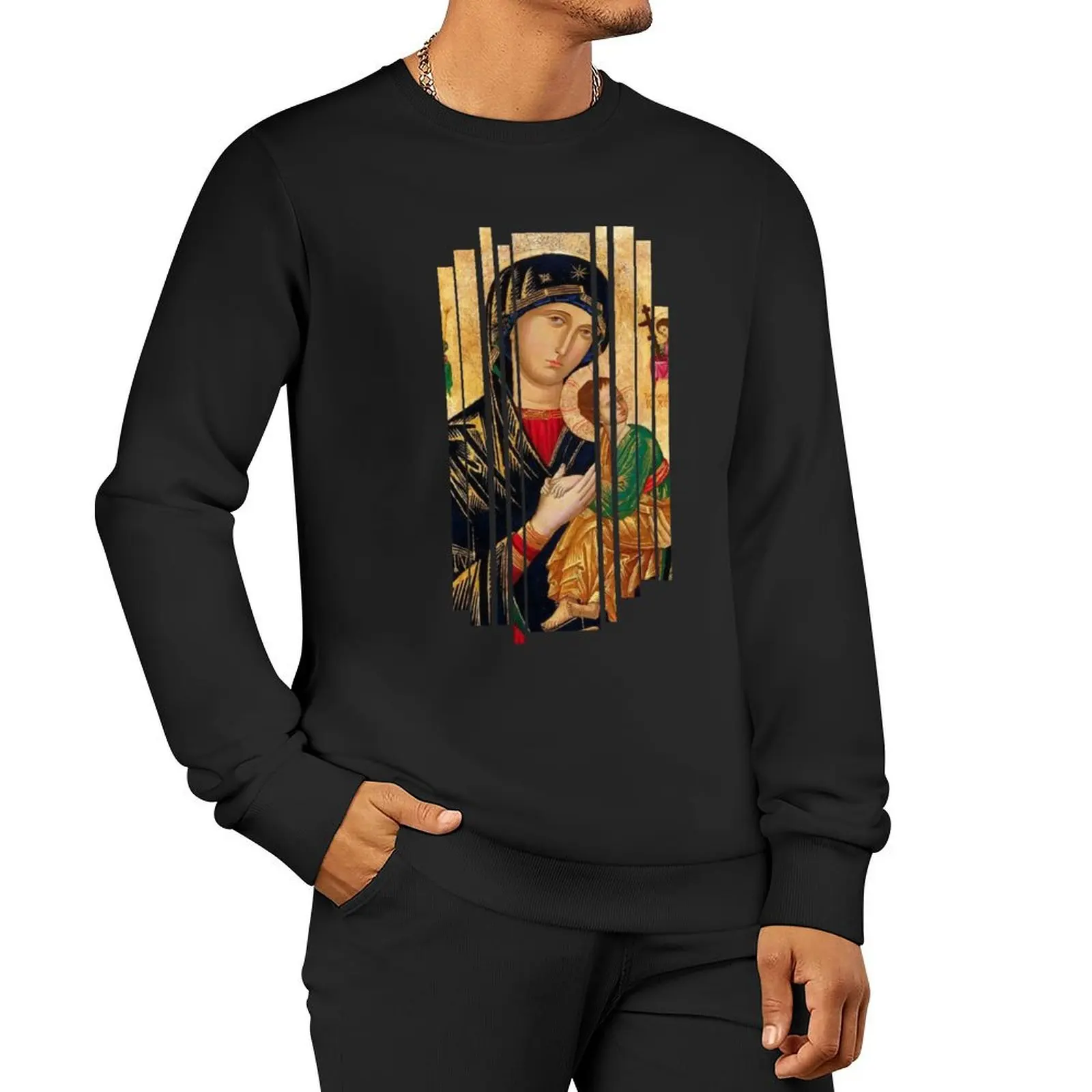 

Virgin Mary Perpetual Help, Orthodox Icon, Mother of God, Madonna, Majka Boja Pullover Hoodie anime clothing sweatshirt male