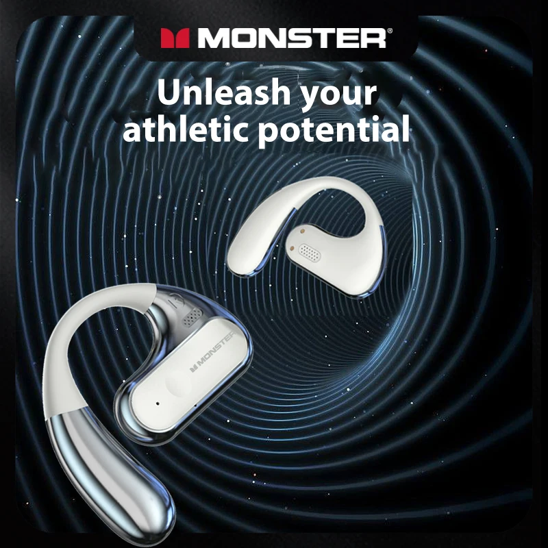 Monster Open Bluetooth 5.4 Earphones MH22196 Air Conduction Wireless Headphones Ear Hooks TWS Sports Waterproof Earbuds With Mic