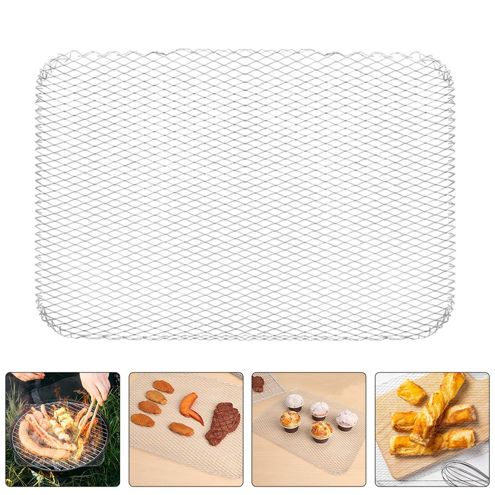 

6 Sheets Metal BBQ Grilling Mats Heat Resistant Reusable Baking Mesh Barbecue Supplies Aluminum Picnic Tool For Vegetables Fish